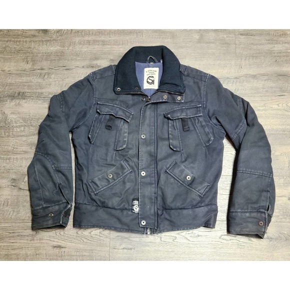 G Star Raw Denim GS3301 Military Utility Bomber Jacket Mens Medium M - Picture 1 of 10